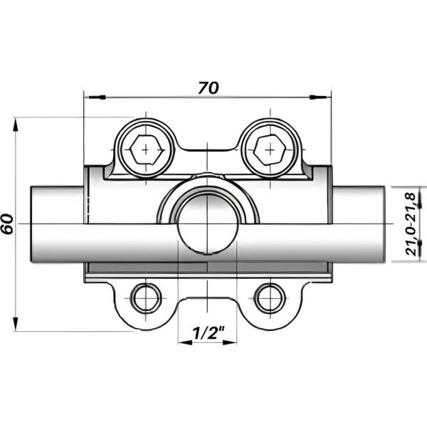Врезка в трубу с внутренней резьбой DN15(21,0-21,8 мм) х 1/2″ OBD AGAflex (27295) (000027295)