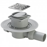 Трап з сухим затвором VIEGA ф50, нерж., решiтка 100*100, горизонт. 583217 (000003152)