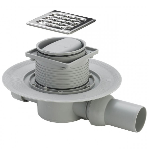 Трап з сухим затвором VIEGA ф50, нерж., решiтка 100*100, горизонт. 583217 (000003152)