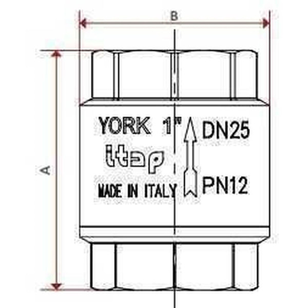 Клапан обратного хода воды ITAP 1/2″ YORK 103 (000000517)