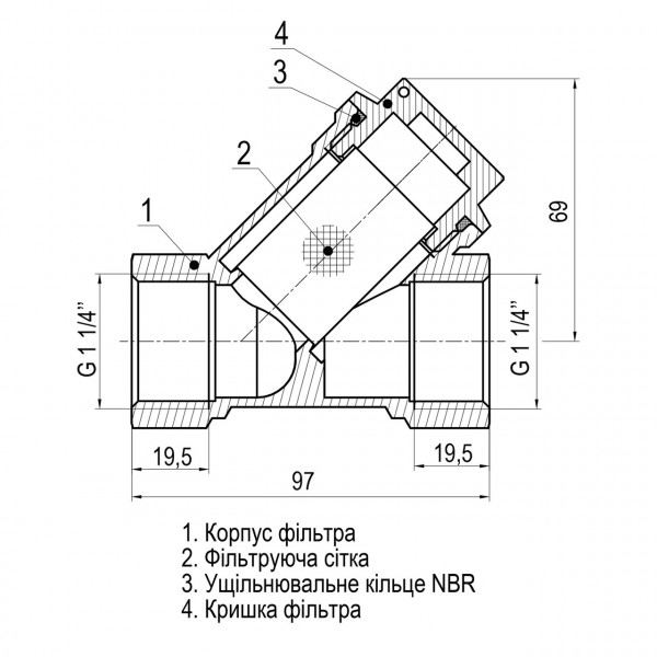 Фільтр грубого очищення SELBA 1 1/4″ SL1512 (000015678)
