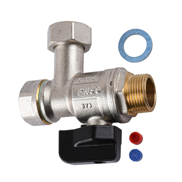 Кран шаровый для котла 3/4″ ARCO 150824 угловой с накидной гайкой with FILTER (000027983)