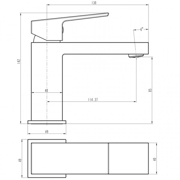 Смеситель для умывальника TOPAZ ODISS TO 18401-H61B (000027420)