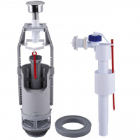 Комплект арматуры для сливного бачка с боковой подачей воды 1/2″, с двумя режимами слива АБк2-01 (000028330)