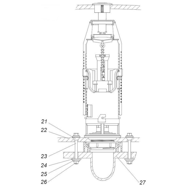 Комплект арматуры для сливного бачка с боковой подачей воды 1/2″, с двумя режимами слива АБк2-01 (000028330)