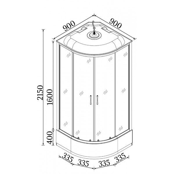 Душевой бокс BRAVO BZURA H90B (000019813)
