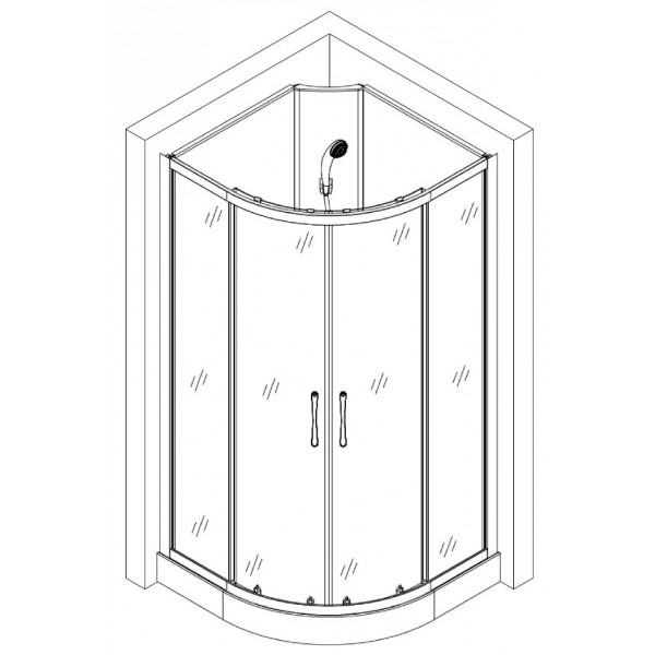 Душевой бокс полукруглый без крыши SAN L90FFS (L90F) BRAVO (3уп.) (000015050)