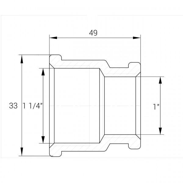 Муфта редукционная никелированная 1 1/4″ВР х 1″ВР литейная А0393А(нк) VA