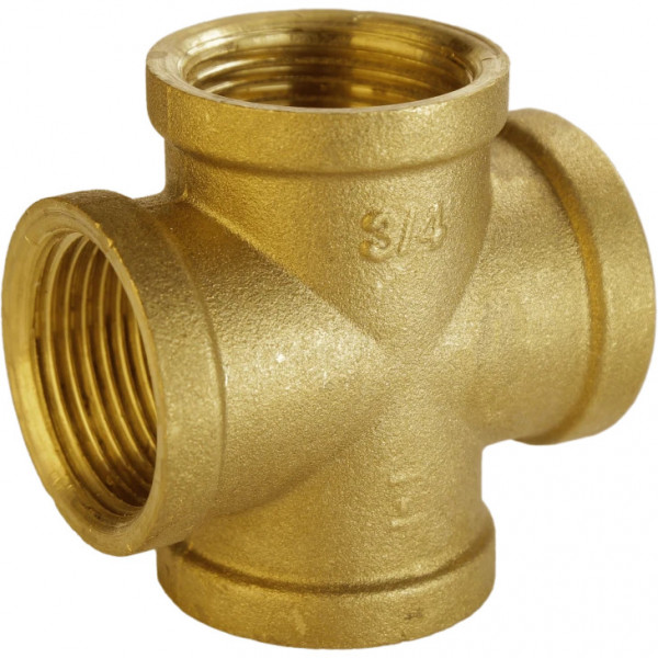 Хрестовина латунна 3/4″ВР х 3/4″ВР х 3/4″ВР х 3/4″ВР ливарна А4605-1А VA (000025524)