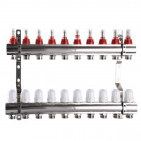 Коллектор с расходомерами, регуляторами и креплением ECO 001D 1″x10 (000013463)