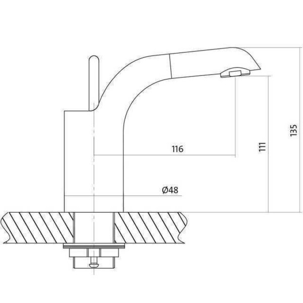 Змішувач для умивальника Cersanit LUVIO S951-142 з донним клапаном CLICK-CLACK (000012477)