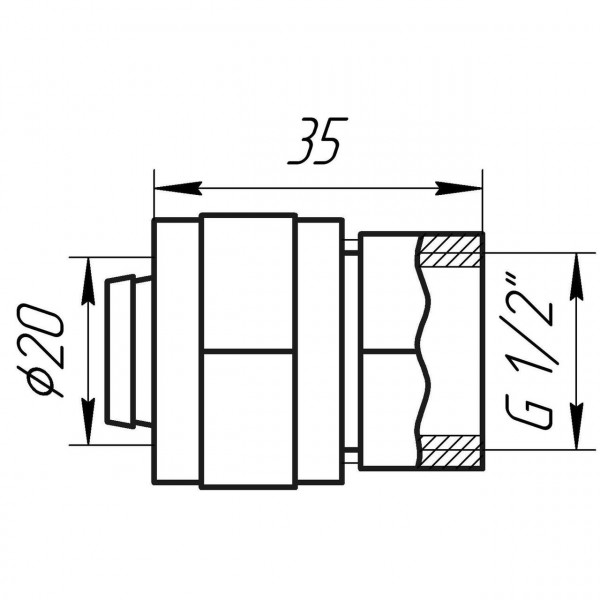 Муфта із внутрішньою різьбою APE ITALY 702 L 1/2″x20 (000000616)