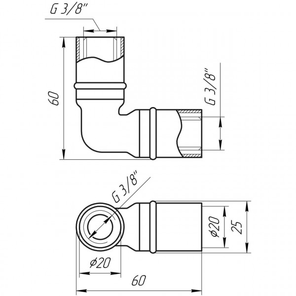 Кутник проміжний прес APE ITALY AP 151 20х20 (000001731)