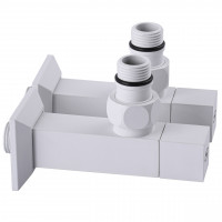 Набор Кран полуоборотный угловой с американкой SOLOMON LUX 1/2″ CUBE WHITE 8888 (1уп) (000021914)