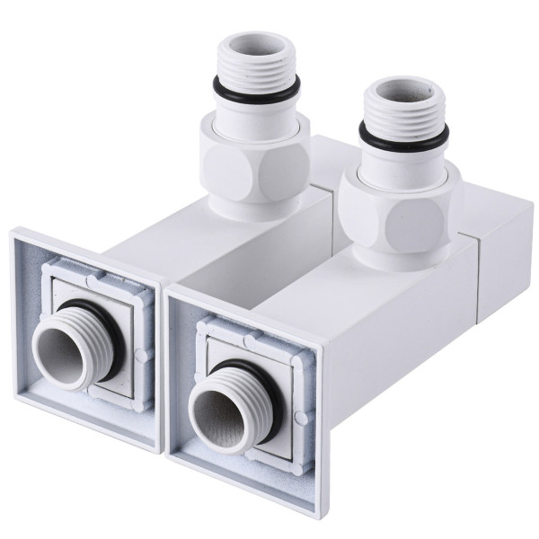 Набор Кран полуоборотный угловой с американкой SOLOMON LUX 1/2″ CUBE WHITE 8888 (1уп) (000021914)
