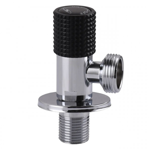 Кран кутовий кераміка SOLOMON EXCLUSIVE 1/2″X3/4″ 989 BLACK ( 1шт.) (000025635)
