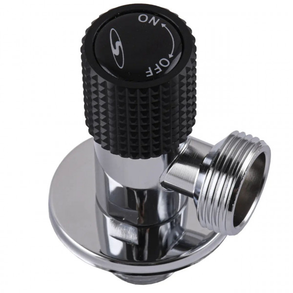 Кран кутовий кераміка SOLOMON EXCLUSIVE 1/2″X3/4″ 989 BLACK ( 1шт.) (000025635)