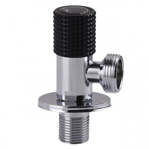 Кран кутовий кераміка SOLOMON EXCLUSIVE 1/2″X3/4″ 989 BLACK ( 1шт.) (000025635)