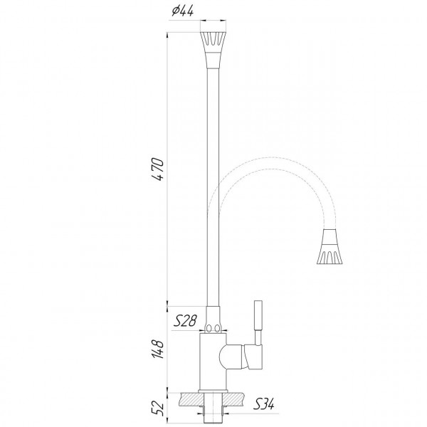 Змішувач для кухні Globus Lux Lazer GLLR-0203SA-GP-B01 (000027553)