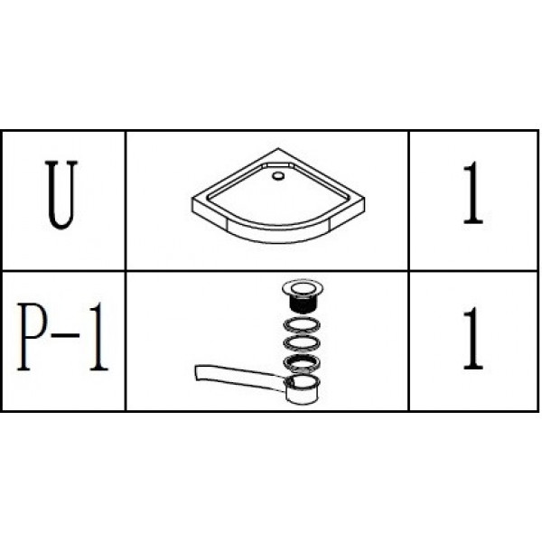 Душ поддон полукруглый BRAVO NYSA RL 80 (000016311)