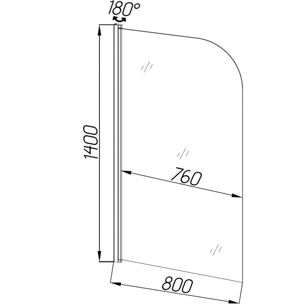 Шторка для ванной BRAVO ELBA 80T (1уп.) (000023251)