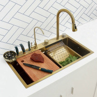 Кухонная раковина водопад Willda,кухонная мойка водопад ручной работы 75х46х22 (957605991)