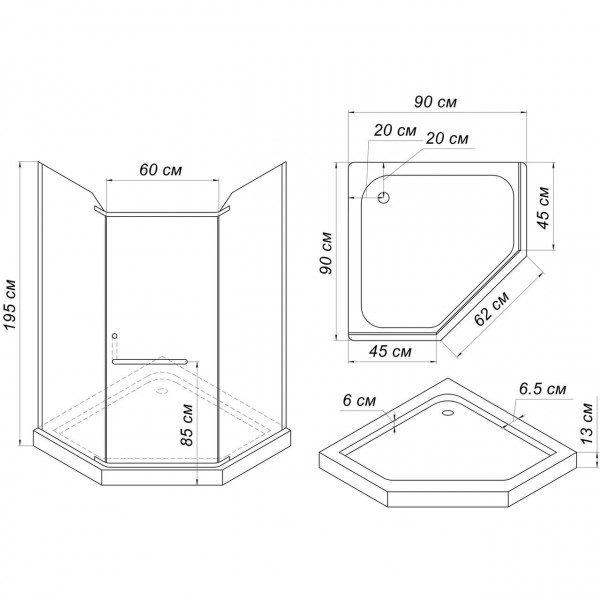 Душова кабіна BRAVO RABA 90 (000019811)