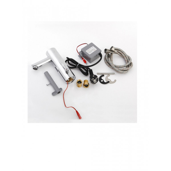 Змішувач сенсорний для умивальника HOTEC 19.115-DC/AC (220V/6V) з трансформатором,латунний Hot/Cold (000002191)