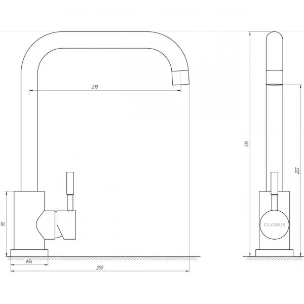 Змішувач для кухні Globus Lux ALPEN SBT1-203L-GP (000026594)