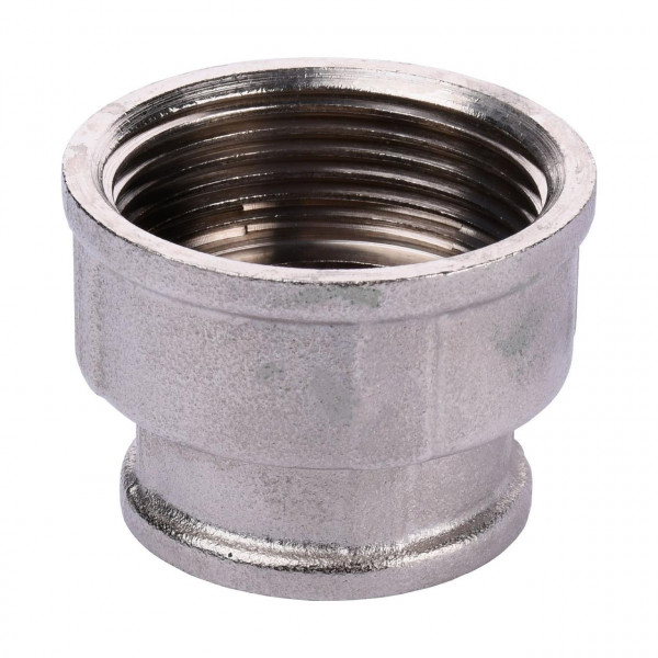 Муфта редукционная никелированная 1_1/4″ВР х 1″ВР штампованная Ni 08761.4