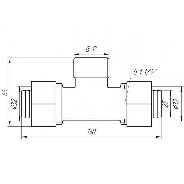 Трійник із зовнішньою різьбою APE ITALY 733 L 32х1″х32 (000001532)
