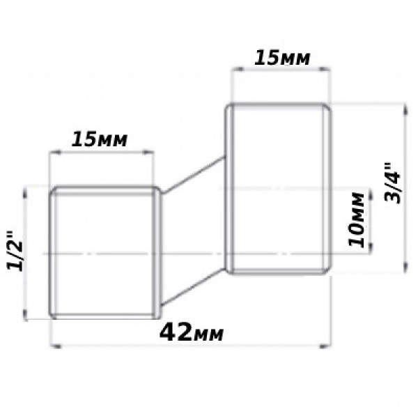 Ексцентрик для змішувача нікельований 3/4″ЗР х 1/2″ЗР штампований Б3201А(нк) VA (000028389)