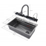 Кухонная раковина водопад Willda,кухонная мойка водопад темно-серая 75х46х22 (436620730)