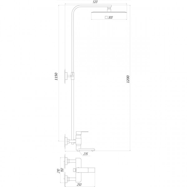 Душевая система Globus Lux MILANO GLM-0007 (000016699)