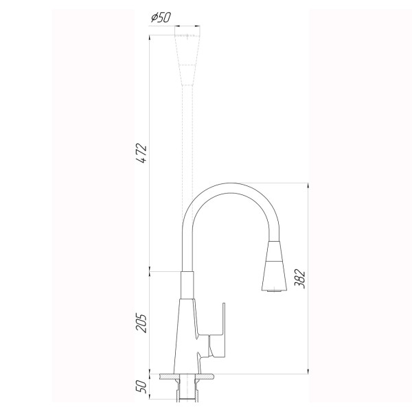 Смеситель для кухни DOMINO Dionis DDD-203SM-GP (000027314)
