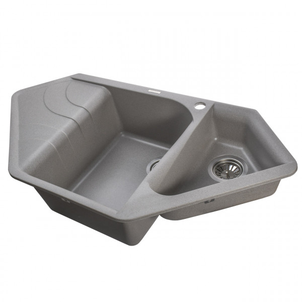 Гранітна мийка Globus Lux GARDA сiрий камiнь 1000x500мм-А0005 (000014435)