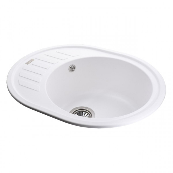 Гранітна мийка Globus Lux ARNO білий 620х500мм-А0007 (000008556)