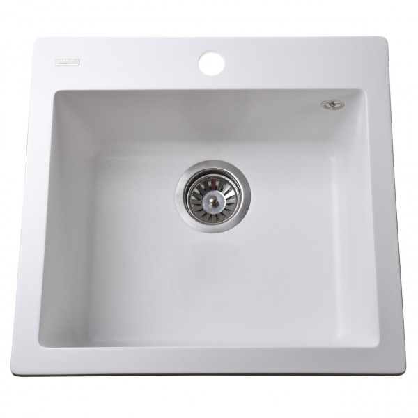 Гранітна мийка Globus Lux AOSTA бiлий 490x455мм-А0007 (000023571)