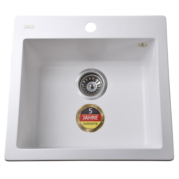 Гранітна мийка Globus Lux AOSTA бiлий 490x455мм-А0007 (000023571)