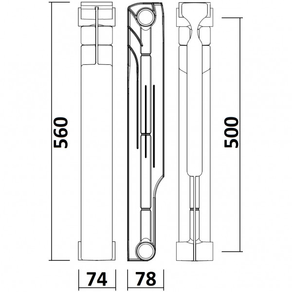 Радиатор биметаллический секционный ENERGO BITIGHT 500/80 (кратно 10) (000016866)