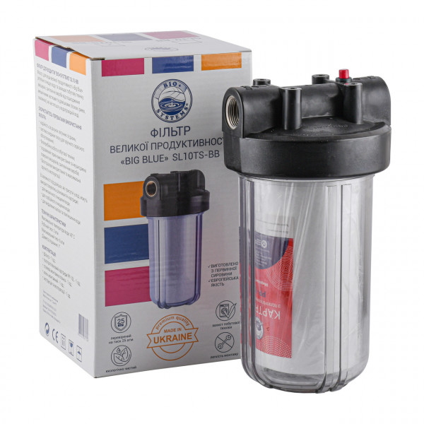 Фильтр-колба + ПП картридж Прозрачная Bіо+ systems SL10TS-BB Big Blue 10″, 1″ (000015725)