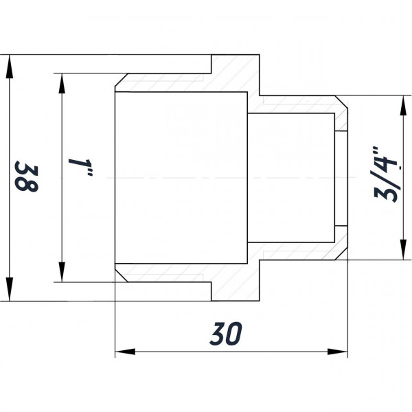 Ниппель редукционный никелированный 1″НР х 3/4″НР штампованный под прокладку А0512-1А(нк) VA (000028774)