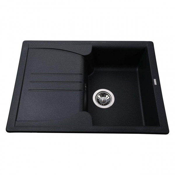 Гранітна мийка Globus Lux BALATON чорний металік 680х500мм-А0001 (000009231)