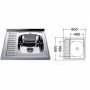Мийка кухонна накладна прямокутна 600х600х180 Satin Right MR 6060 R E Mira (000014471)
