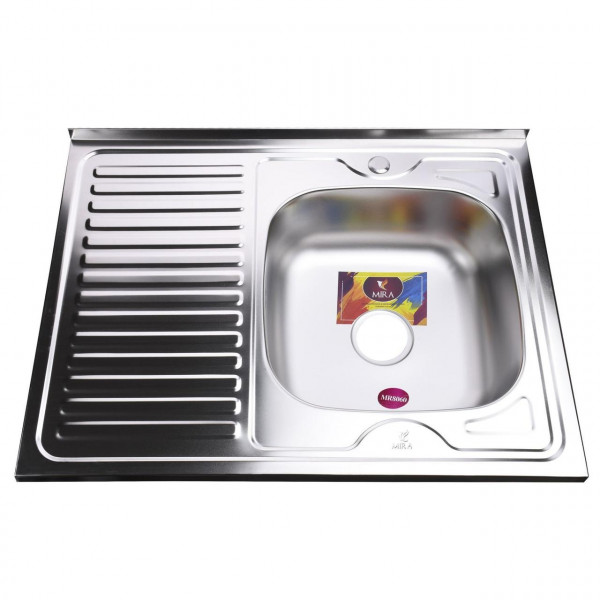 Мийка кухонна накладна прямокутна 800х600х180 Satin Right MR 8060 R E Mira (000014474)