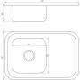 Мийка кухонна врiзна прямокутна з полицею 750х490х180 Decor MR 7549 D Mira (000014475)