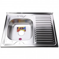 Мийка кухонна накладна прямокутна 800х600х180 Satin Left MR 8060 L E Mira (000014544)