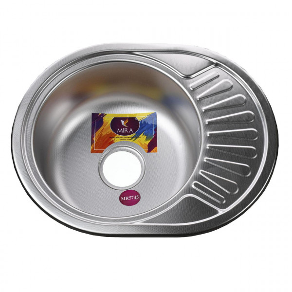 Мийка кухонна врiзна кругла з полицею 570х450х180 Decor MR 5745 L D Mira (000014451)