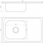 Мийка кухонна врiзна прямокутна з полицею 780х480х180 Decor MR 7848 D Mira (000014463)