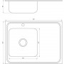 Мийка кухонна накладна прямокутна 800х600х180 Decor Left MR 8060 L D Mira (000014472)
